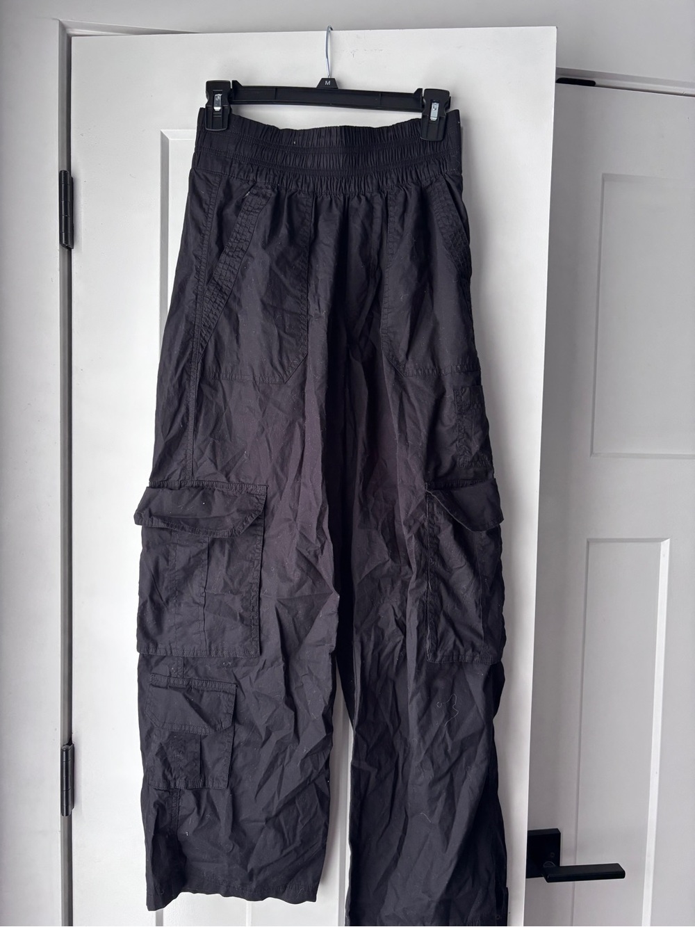 aerie Black Men's Cargo Pants with Elastic Waist